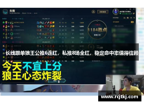 长线跟单狼王公推6连红，私推8场全红，稳定命中率值得信赖
